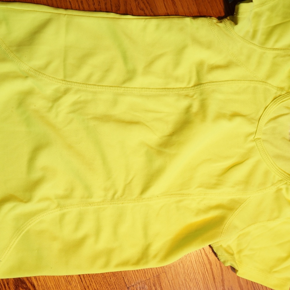 bright yellow quick dry t-shirt made from recycled water bottles